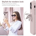 thumbnail image 3 of Compatible with iPhone 13 Pro Case 6.1 inch with Ring Kickstand | Liquid Silicone | Microfiber Linner | Anti-Scratch Full-Body Shockproof Protective Case for iPhone 13 Pro Women Girl - Pink Sand, 3 of 5