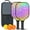Black-3, variant on Pickleball Paddles Set Of 2, Fiberglass Surface, Vibrant Rainbow Print, 4 Balls & Bag