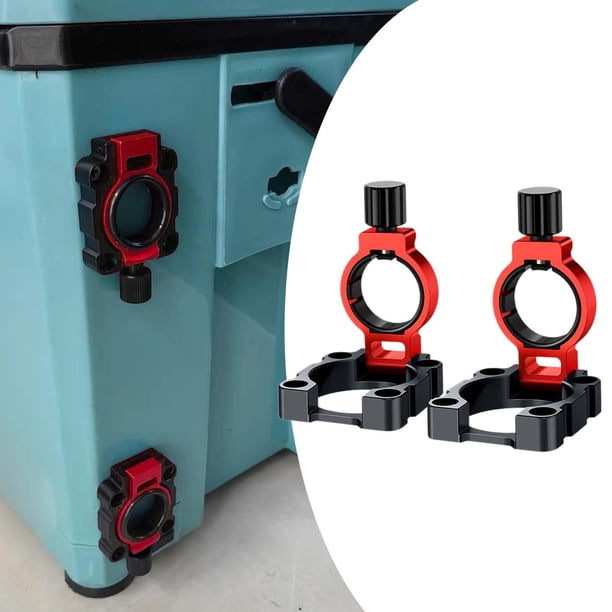 2 soportes para de pesca, soporte para de pesca, caja de pesca de aleación de aluminio, soporte para sombrilla plegable, abrazadera Rojo