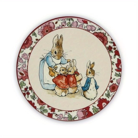 HELLOYOUNG Vintage Peter Rabbit Metal Wall Art Sign 1pc, Waterproof Floral Border Decor for Indoor Outdoor Home Garden