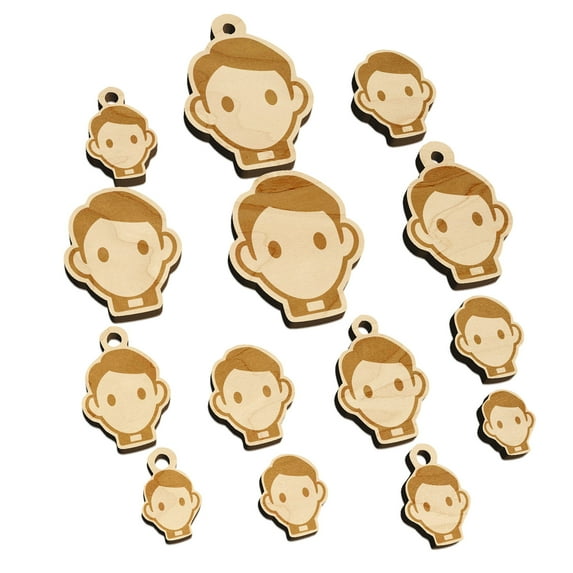 Occupation Father Priest Minister Icon Wood Mini Charms Shapes DIY Craft Jewelry - No Hole - 16mm (22pcs)