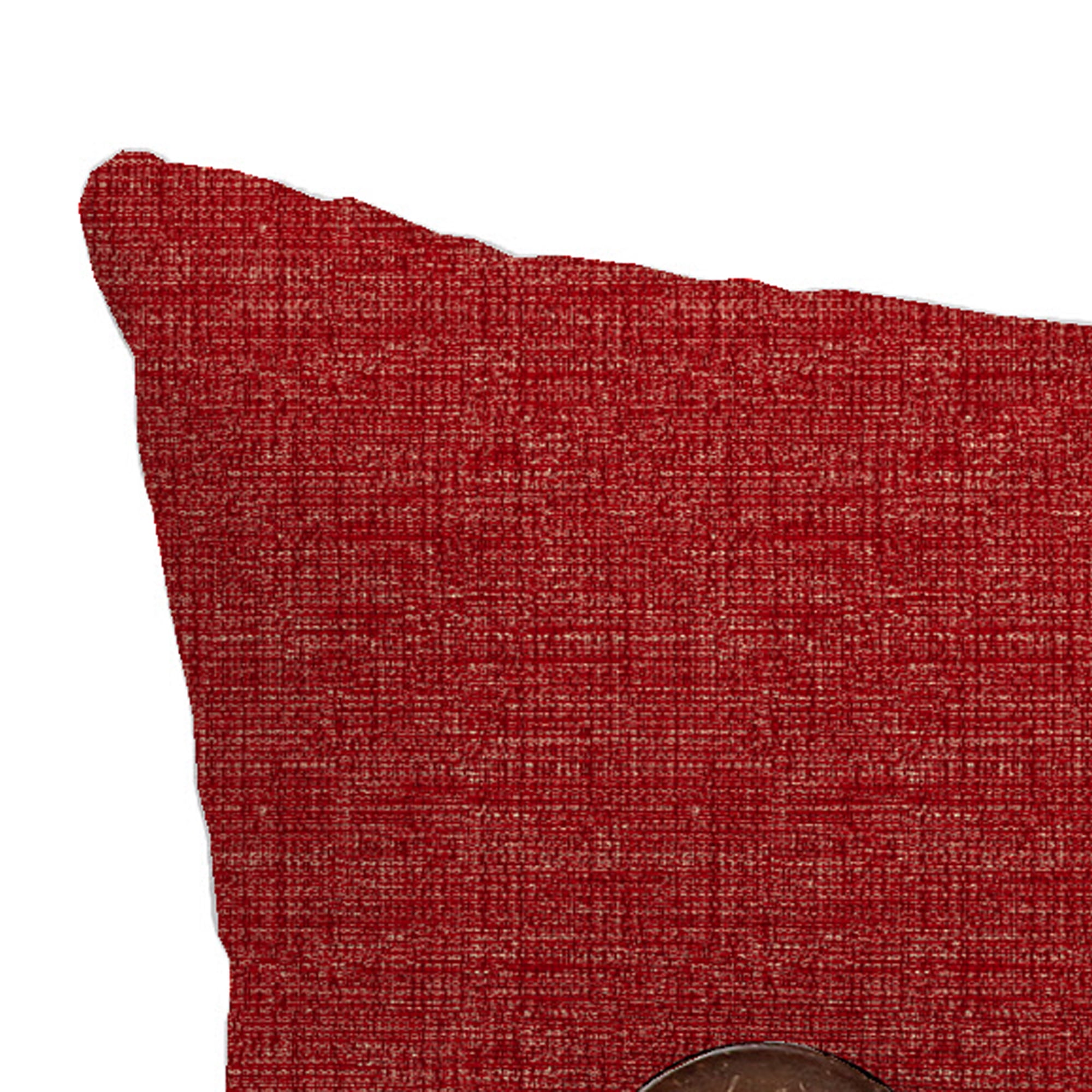 Jordan Manufacturing 13" x 20" Posh Saucy Red Crosshatch Rectangular Outdoor Lumbar Throw Pillow with 3 Coconut Buttons (2 Pack)