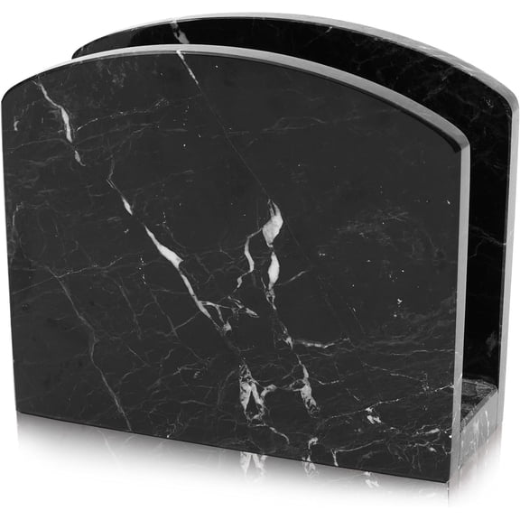 Radicaln Marble Napkin Holder 5.5 inch Black Handmade Serviette Holder, Kitchen Table Top Decor, Napkins For Coffee Table, Cocktail Napkin Holder