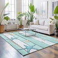 thumbnail image 3 of Area Rugs 4'x6'. Teal Coastal Carpet Runner Indoor Outdoor Rugs Home Decor Aesthetic, Retro Summer Beach Nautical Starfish Non Slip Mats Washable Accent Rug for Living Room Bedroom, 3 of 8