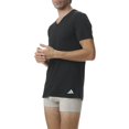 thumbnail image 3 of adidas Camisetas Hombre, Lote de 2 - Camiseta cuello pico Active Flex Cotton, cuello pico, color liso Negro S (Small), 3 of 5