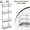 thumbnail image 4 of Adjustable Hanging Over the Shower Door Caddy,Bathroom Organizer Shelf Storage with 4 Hooks for Razor,No Drilling Rustproof Shower Rack Basket, 4 Tier, Silver, 4 of 16