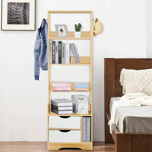 Follure Bedroom Bedside Table Shelf, Bookcase Bed Living Spaces