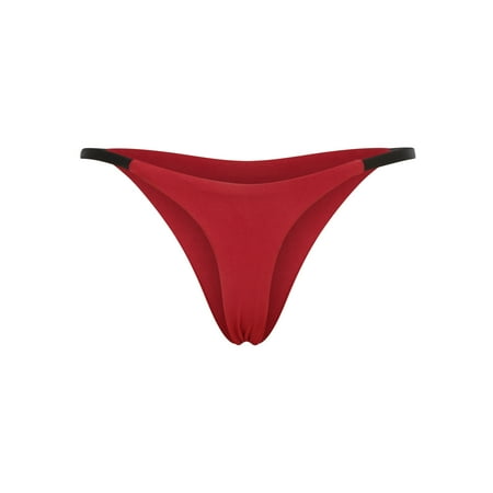 

IROINNID String Bikini Underwear For Women High-Cut Sexy Low Double Layer Bikini Sexy Solid Color Invisible Panties