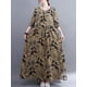 thumbnail image 5 of Vestido vintage de mujer de manga larga estampado de gran tamaño boho casual vestido de vacacione Romacci Vestido, 5 of 7