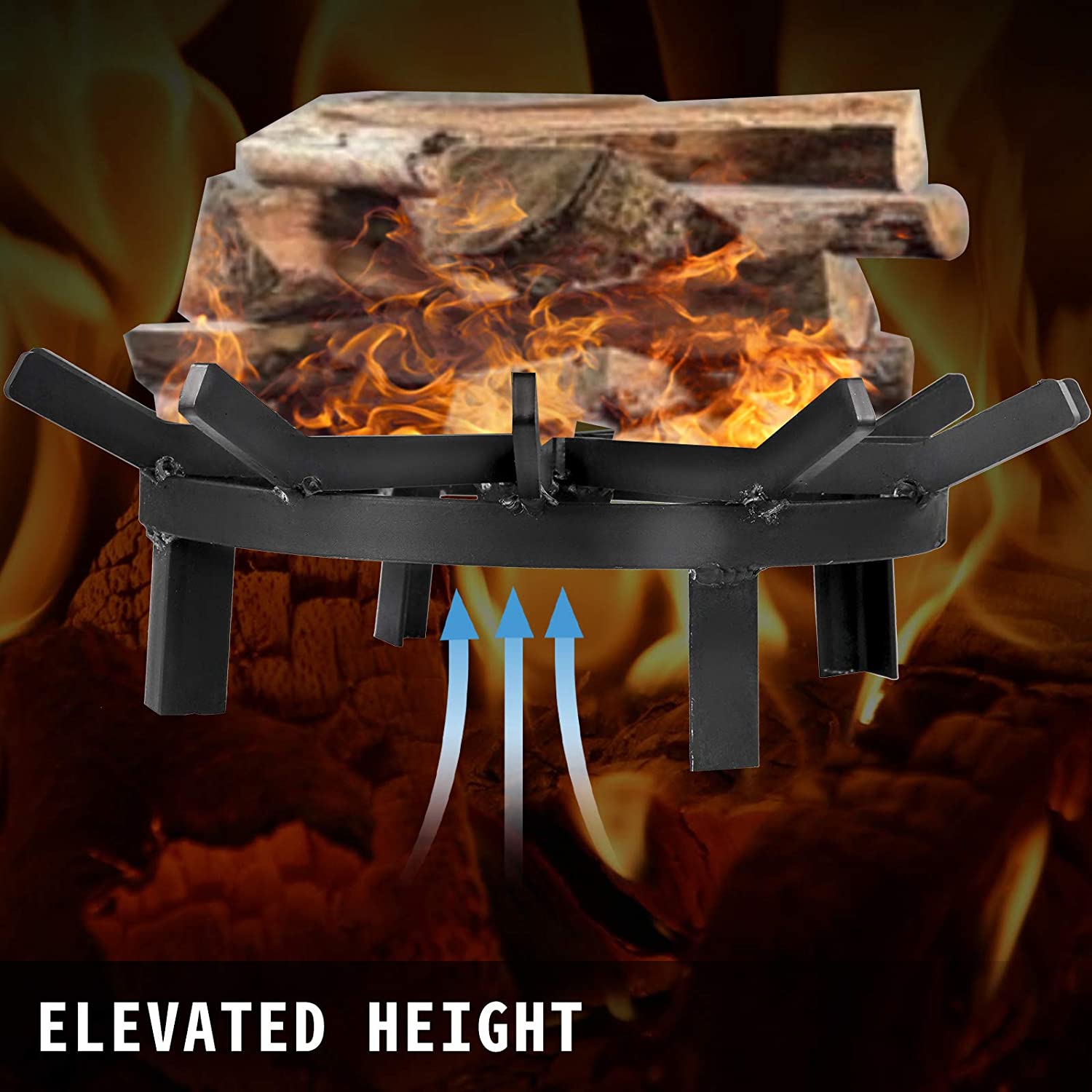 Vevor 24 Inch Wheel Fire Grate Fire Pit Log Grate Fire Pit Grate Round Fire Pit Wheels Walmart Com Walmart Com