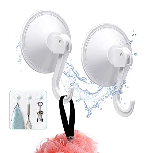 HangerSpace Wreath Hanger, White Plastic Vacuum Suction Cup Hooks
