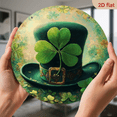 thumbnail image 6 of 2D Flat, Round Metal Wall Art Sign - Four Leaf Clover Top Hat Design, Symbol Good Fortune Decoration, Durable Easy-Hang Wall Sign for Home Office Party, Birthday Holiday Gift Idea, 6 of 6