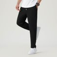 thumbnail image 5 of HOOMEUMY Men's Pants Straight Leg Drawstring Elastic Waist Trousers Comfy Sport Pants Loose Fit Jogging Bottoms Black XL, 5 of 9