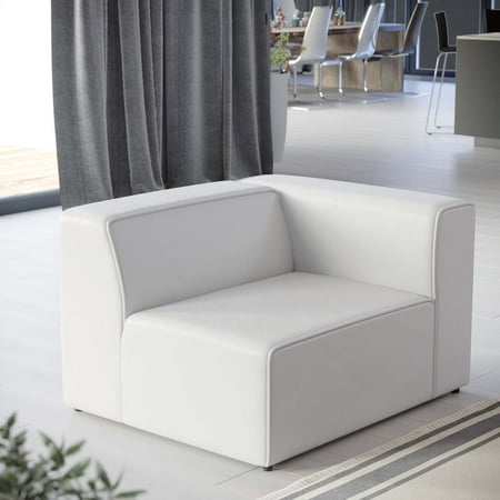 Modway Mingle Vegan Leather Right-Arm Chair in White