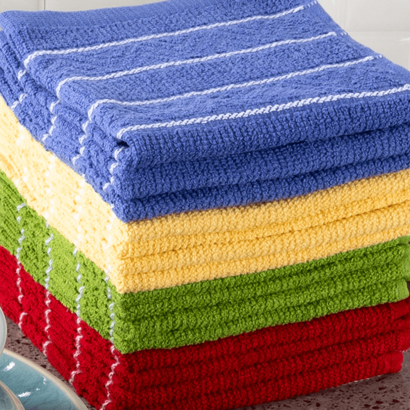 Somerset Home Traditional Cotton Hand Towels, Red(16 Pack)