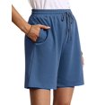 thumbnail image 1 of Pantalones cortos Quenteen, casuales, hasta la rodilla, azul veraniego para mujer, 1 of 8