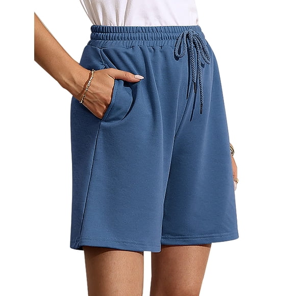 Pantalones cortos Quenteen, casuales, hasta la rodilla, azul veraniego para mujer