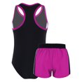 thumbnail image 2 of dPois Kids Girls 2Pcs Swimsuit Tankini Boho Print Racerback Bodysuit with Bootyshorts Bathing Suit Rose Red 16, 2 of 6