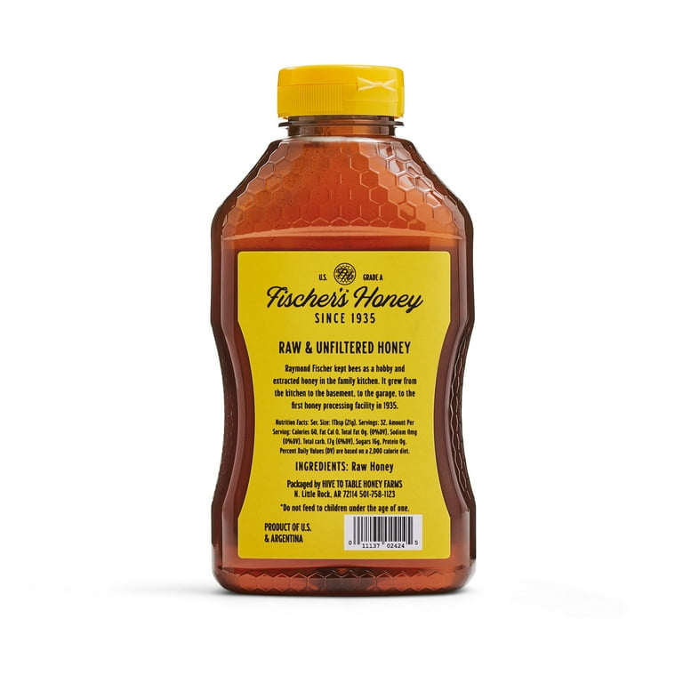 Fischer's Honey 24oz Pure Clover Honey Squeeze Bottle Unfiltered