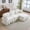 White, variant on 103.15" Modern L-Shaped Sectional Sofa with Removable Ruffled Pleated Skirt, Chenille Cloud Sofa with Ottoman & Flared Arms, 4-Seat Fabric Couch for Living Room & Bedroom,White
