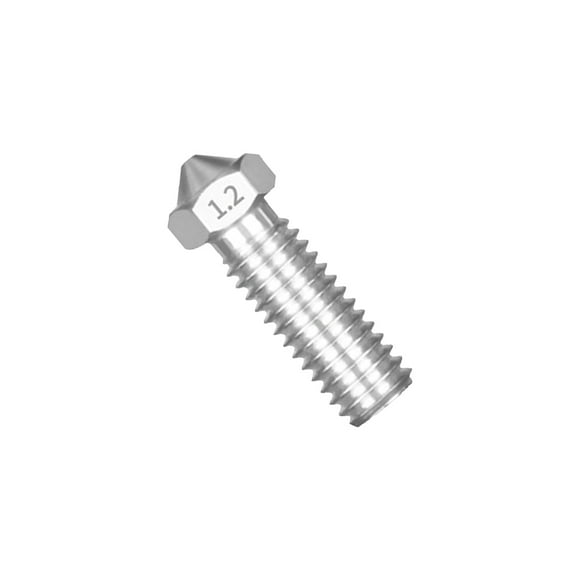 3D Printer Nozzle 1.75mm Extruder Large Flow Nozzle nozzle ;threaded extruder nozzle M6 Threaded 3D Printer Parts, Stainless Steel, 1.2mm, Silver