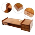 thumbnail image 6 of ToppiJoy 2 Tier Bamboo Monitor Stand Riser with 3 Storage Drawer, Computer Laptop Riser Desktop Organizer for Home and Office, 6 of 11