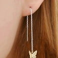thumbnail image 6 of DESIGNICE Butterfly Threader Tassel Earrings, Stainless Steel, Long Chain Dangle Drop Earrings, 6 of 7