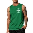 thumbnail image 2 of Mens Fourth Of July Shirts American Flag Graphic Sleeveless Shirt 250 Anniversary We the People Patriotic Tank Tops Independence Day Round Neck Tee Shirts,Green 5XL, 2 of 3