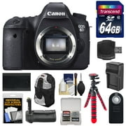 Angle View: Canon EOS 6D Digital SLR Camera Body with 64GB + Backpack + Grip + Battery & Charger + Flex Tripod + Remote + Accessory Kit