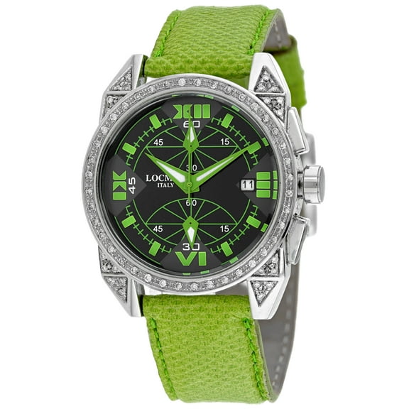 Locman Women's Diamond Cavallo Pazzo Black Dial Watch - 161BKGRDC/GRKS