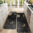 thumbnail image 4 of Kitchen Rugs Sets Of 2,Black Gothic Sun Moon Star Pattern Anti Fatigue Kitchen Mat Rugs Non Slip Washable,Decorative Kitchen Floor Mats for Kitchen,Sink,Laundry,17"x47"+17"x47", 4 of 5