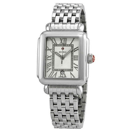 Michele Deco Madison Silver Sunray Diamond Ladies Watch MWW06T000141