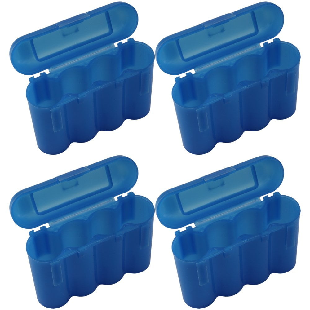 Aa Aaa Cr123a Blue Battery Holder Storage Case 4 Cases