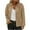 *Khaki, variant on Womens Cropped Jacket With Pockets ,Lapel Long Sleeve Button Down Coat,Casual Jackets Orange,Womens Plus L