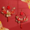 thumbnail image 4 of ziyahi Décoration de Festival de Printemps, Couronne de Fleurs aux Baies Rouges, Décorations du Nouvel An Chinois 35cm, 4 of 8