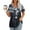 A02 Black, variant on V Neck T Shirts for Women Short Sleeve Floral Summer Tops Trendy Casual Pleated Cute Boho T-Shirts Vacation Beach Shirts Loose Fit Fashion Going Out Tops
