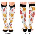 thumbnail image 4 of FORMRS Womens Knee High Socks Casual Long Thick Travel Daily Wear, 2 Pairs, Blue Leaves, 4 of 6