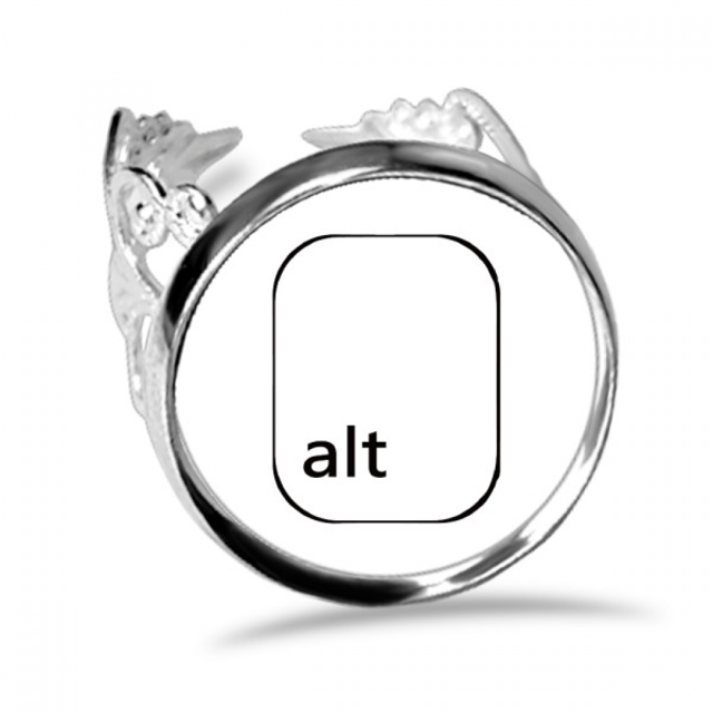 Teclado símbolo Alt Anillo de compromiso de boda de amor ajustable Unbranded M