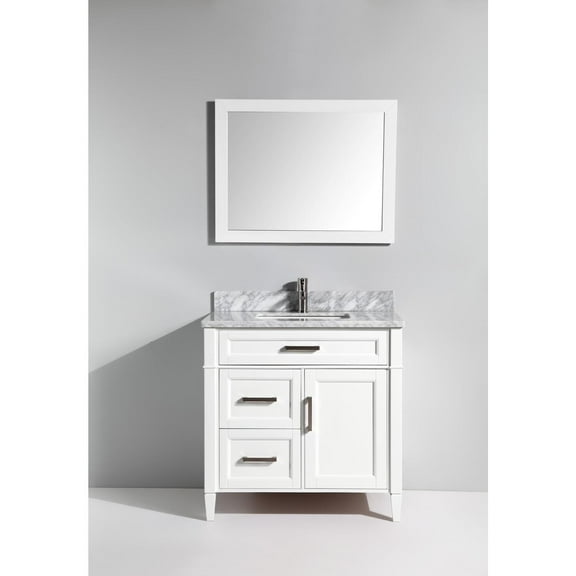 Vanity Art 36 in. Single Sink Bathroom Vanity Set - White
