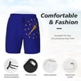 thumbnail image 3 of Mens Indiana Flag 2 in 1 Quick Dry Swim Trunks with Compression Liner Beach Shorts, 3 of 6