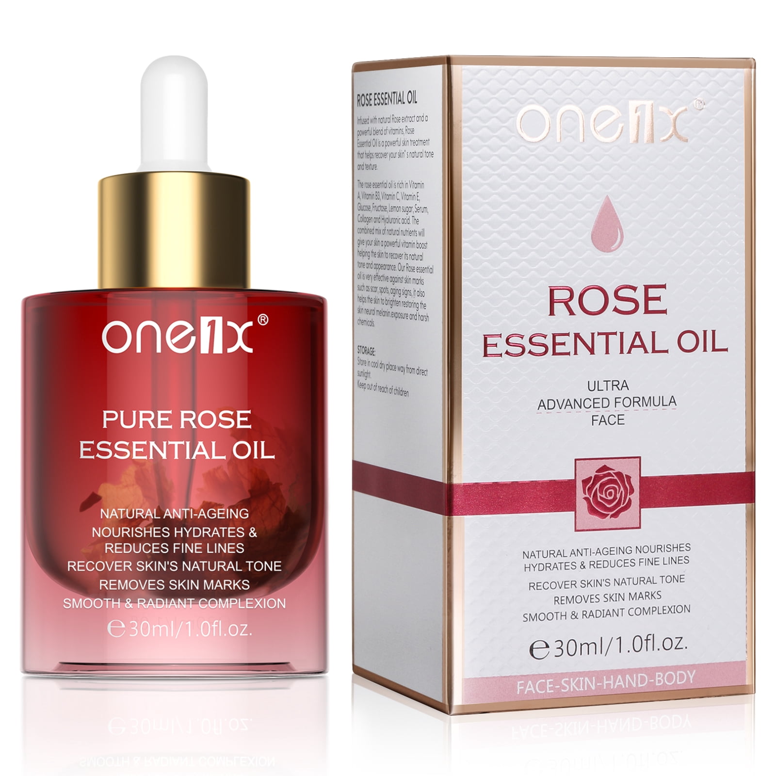 One1X Organic Rose Essential Oils for Dry Skin Moisturizing Rose