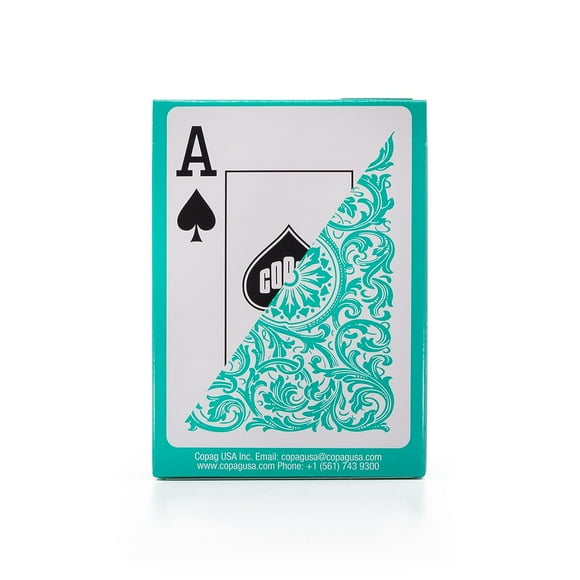 Copag Elite 100% Plastic Playing Cards Green Colour For Adult - Poker Size Jumbo Index Single Deck | Plastic Playing Cards