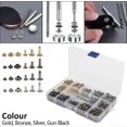 thumbnail image 2 of 360 Leather Rivets Set Double Cap,3 Sizes Metal Tubular Rivet With Punch Pliers And 3 Pieces Fixing Tools Compatible With Leather Repair Replacement R, 2 of 5