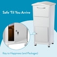 thumbnail image 7 of Architectural Mailboxes Elephantrunk® Package Delivery Box for Outside, Extra Large Lockable with Hopper Door, Heavy Duty Aluminum, Anti-Theft Baffle Porch Pirate Protection, White, 7 of 7