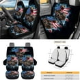 thumbnail image 3 of Yuyamidu 15 PCS Boa Car Seat Covers Set American Flag Steering Wheel Cover Seat Belt Pads Trash Bin Air Vent Storage Organizer Rear View Mirror Cover Coasters Key Chain, 3 of 7