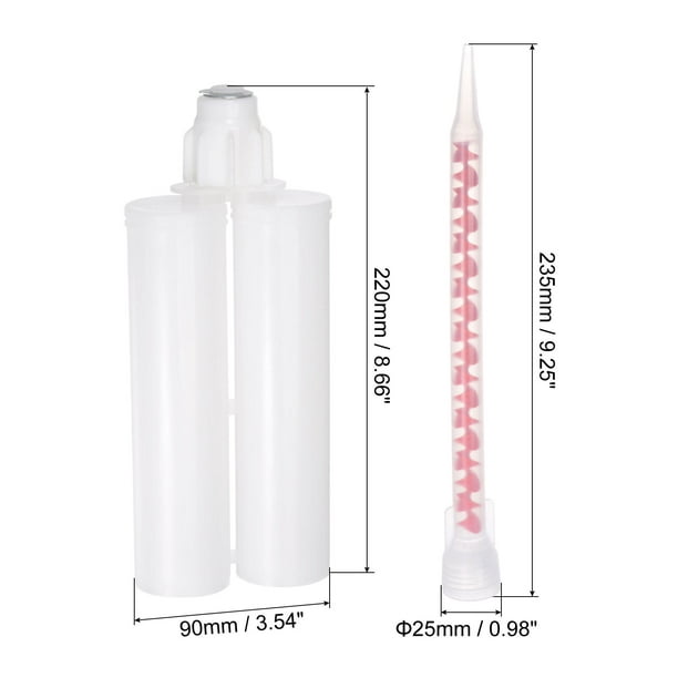 Unique Bargains Uxcell Epoxy Gun Adhesive Cartridge, Plastic Dual Cartridge With Mixing Tube For 400ml/13.5oz 1:1
