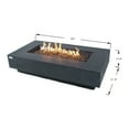 thumbnail image 3 of Elementi Plus Positano Propane Fire Pit for Outside Outdoor Fire Pit Table Smokeless Firepit Concrete Rectangular Fire Table Patio Heater Fireplace 60000 BTUs - Dark Grey, 60 x 31.9 Inches, 3 of 10