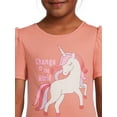 thumbnail image 4 of 365 Kids from Garanimals Girls’ Graphic T-Shirt with Short Sleeves, Sizes 4-10, 4 of 5