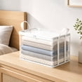 8 Pack Large Clear Thick Plastic Storage Box with Hinged Lid, Thick ...