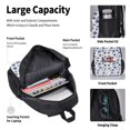 thumbnail image 4 of Disketp blue Snowflake Prints Mochila Estampada de Gran Capacidad con Lonchera y Estuche, Set de 3 Piezas para Estudiantes, 4 of 7